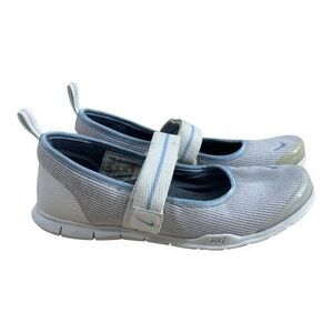 Nike Women Shoes Free Mary Jane Size 6 Blue White Striped Athletic Flat Casual